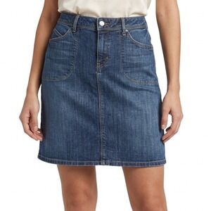 Banana Republic Denim Midi Skirt Size 8 Medium Wash A-Line 100% Cotton